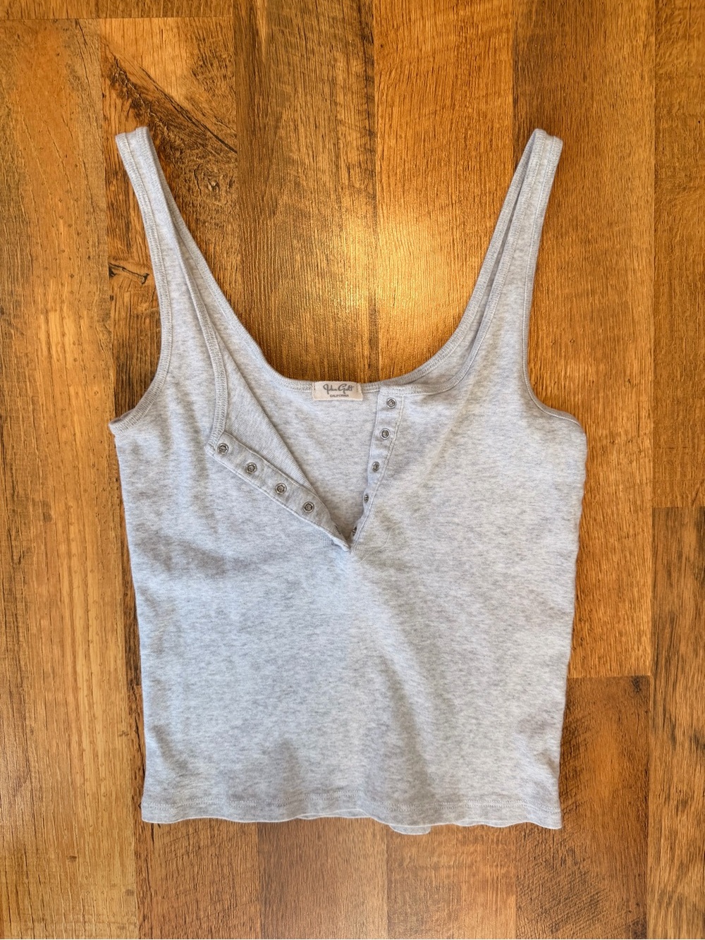 Brandy Melville Light Gray Henley Tank